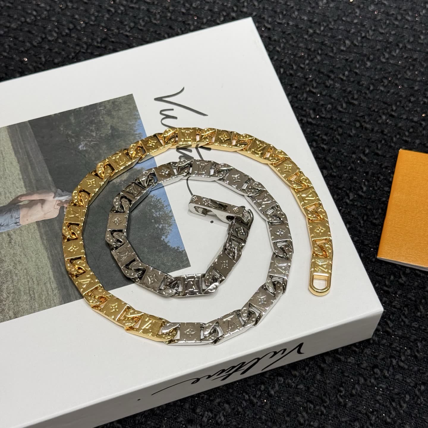 Louis Vuitton Gold and Silver Tone Necklace